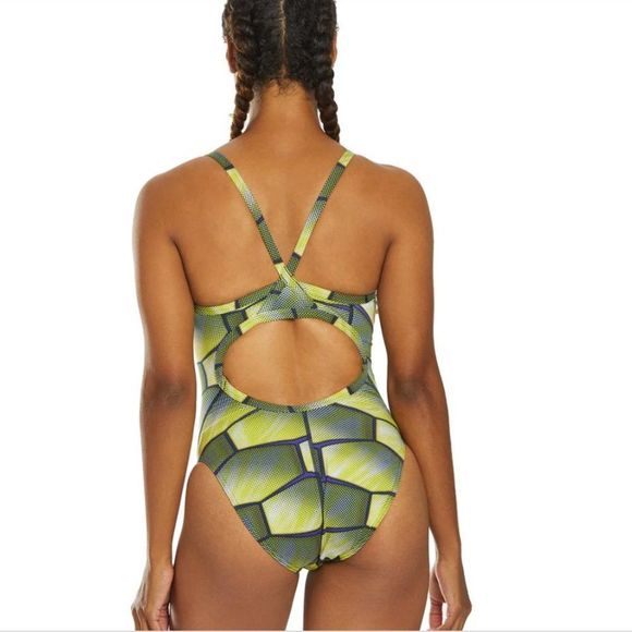 Speedo Endurance+ Women's Shell Shock Flyback One Piece Swimsuit SIZE 24 - Picture 4 of 7